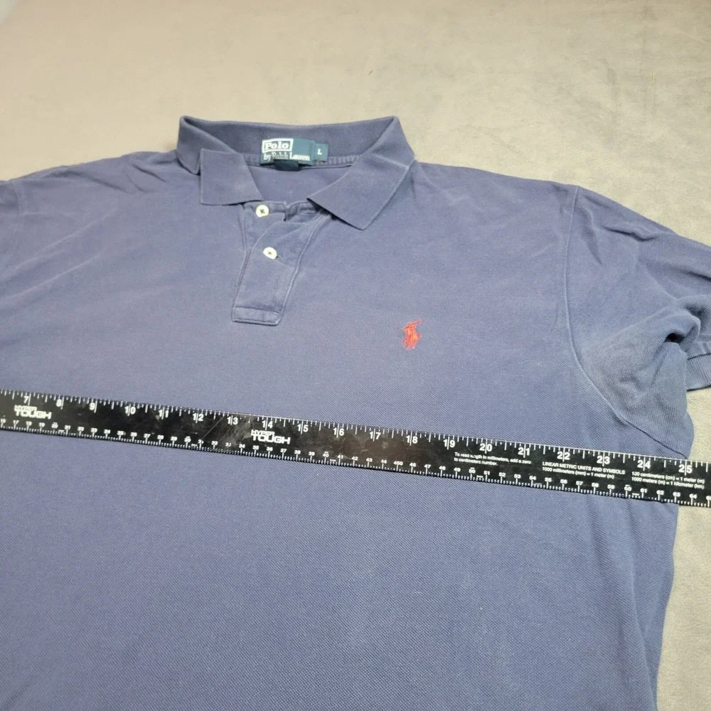 Polo Ralph Lauren Mens Blue Short Sleeve Polo Shirt L Cotton‎ Casual Embroidered